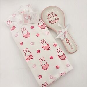Miffy by Magenta Kitchen Set 2 Towels and Ceramic Spoon Rest Pink Floral Bunny